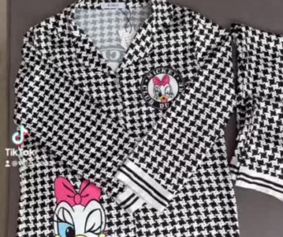 BỘ PYJAMA DÀI TAY CARO IN HỌA TIẾT VỊT DONAL CỰC DỄ THƯƠNG/ BỘ PYJAMA DÀI/ PYJAMA LỤA