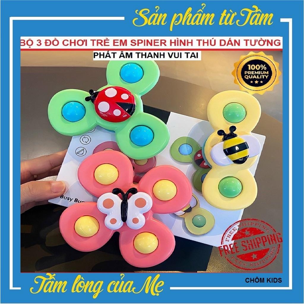 Sét 3 Con Quay Đồ Chơi Hình Cánh Hoa Dán Tường Cho Bé