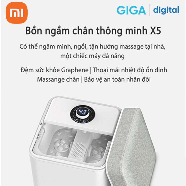 Máy massage chân 3in1 Xiaomi ZMZ-X5 (Bồn ngâm chân thông minh HITH X5) - Hàng Chính Hãng