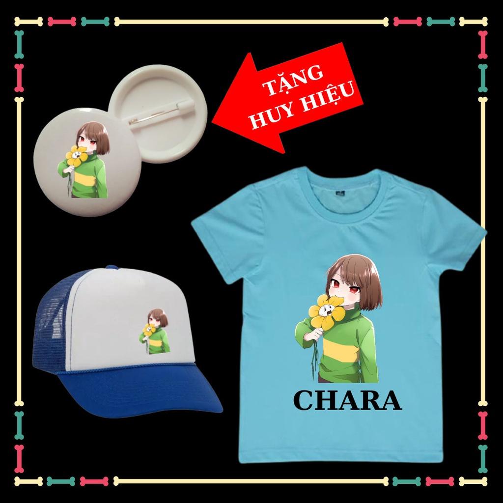 Set áo Chara trẻ em nhân vật Game Sans Undertale, kèm Mũ Chara, huy hiệu Chara