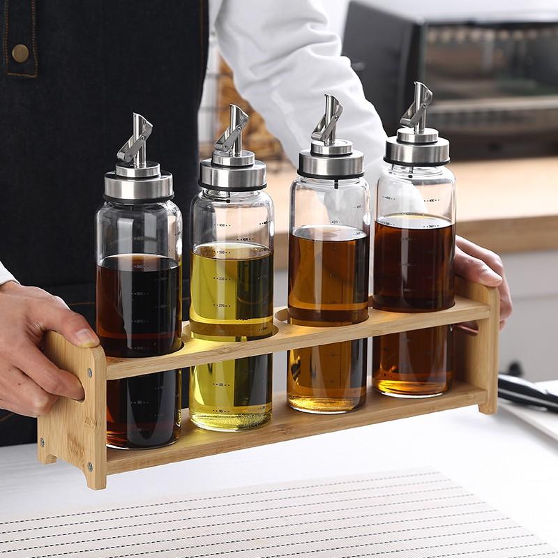 Kệ Gỗ Đựng Hũ Gia Vị, Giá Để Gia Vị, Chai Dầu Ăn, Nước Mắm Xinh Xắn Tiện Dụng