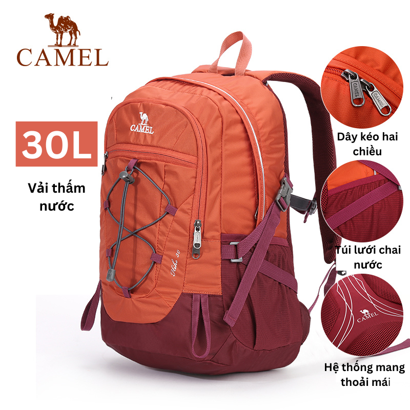 Túi leo núi chống thấm nước ngoài trời CAMEL Balo đi bộ đường dài 30L dành cho nam và nữ Balo du lịch thể thao giải trí