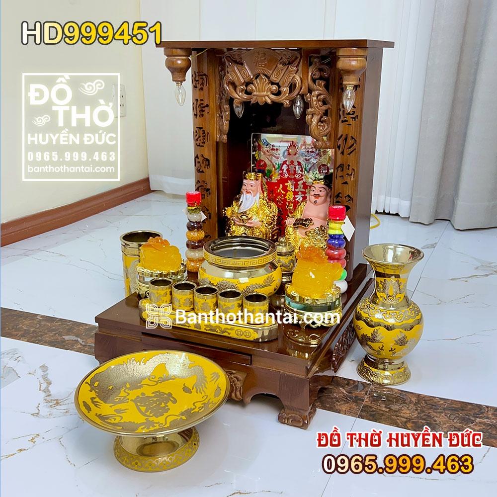 Bàn Thờ Thần Tài Mái Bằng Cột Chữ HD999451