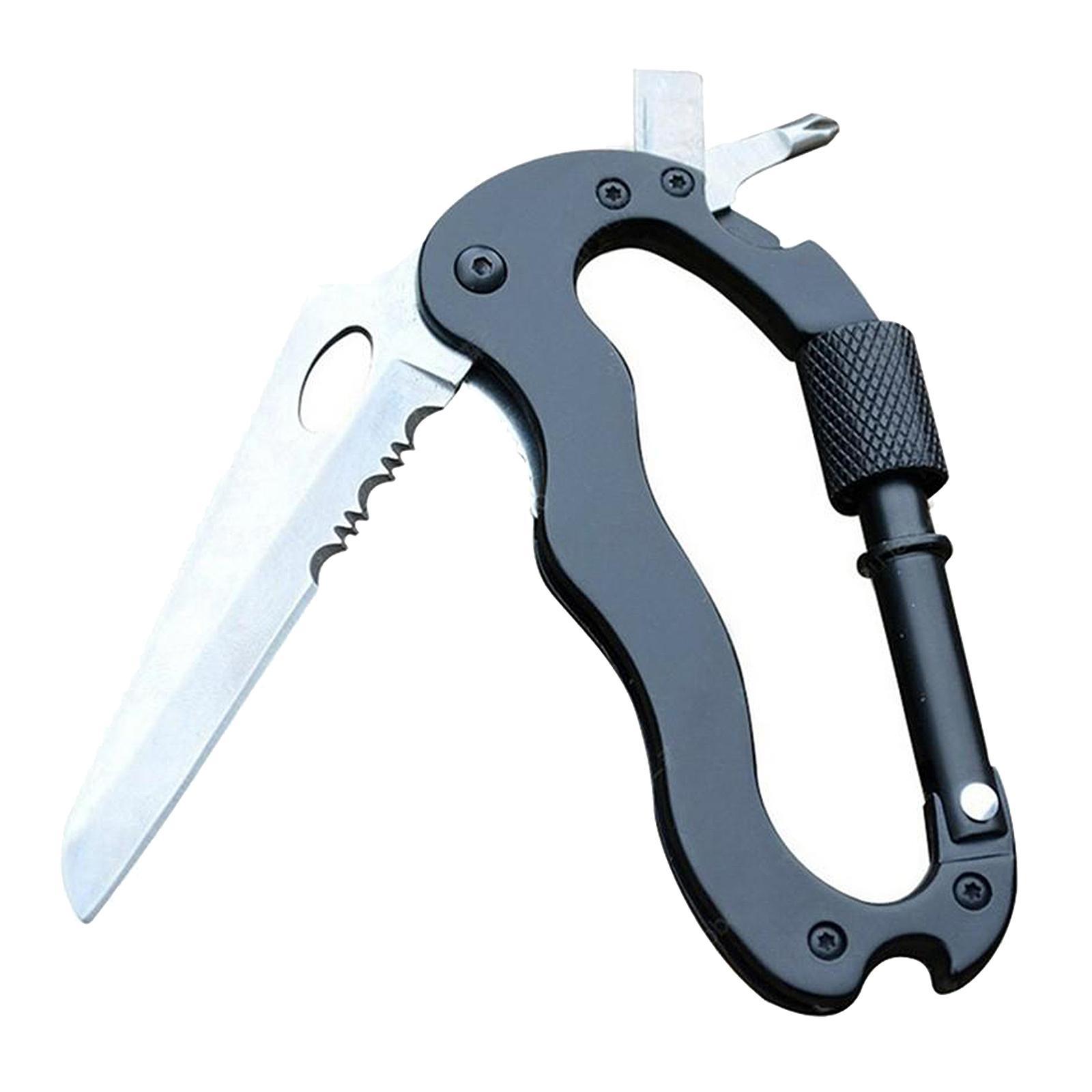Survival Camping Carabiner Keychain Screwdriver Folding