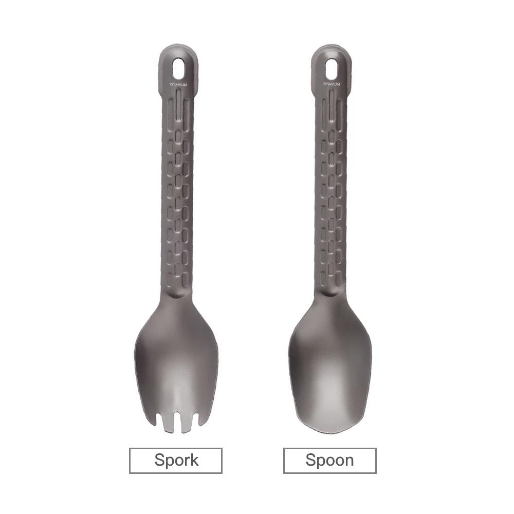 Dụng cụ ăn kim loại titanium nhẹ dễ mang theo đi cắm trại, picnic, đi bộ đường dài