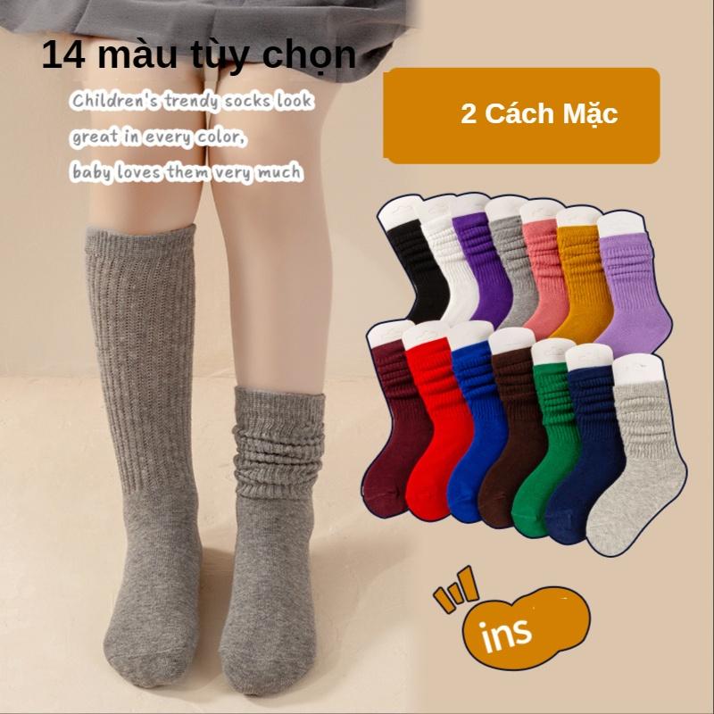 Set 5 Đôi Vớ Cotton Màu Sắc Kẹo Ngọt Thời Trang Xuân Thu Cho Bé