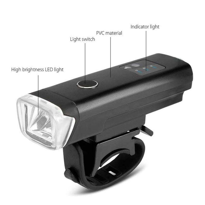 Đèn trước xe đạp siêu sáng, sạc USB HJ-047