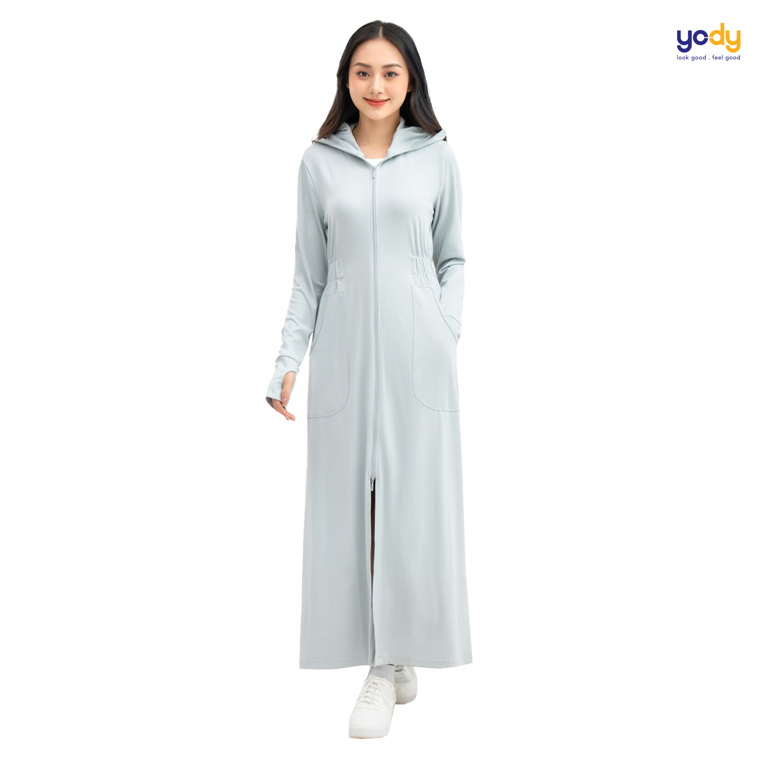 Áo chống nắng dài nữ YODY dáng dài che kín, chống nắng, cản tia UV ACN6002