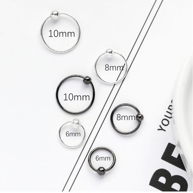 Khuyên tai tròn mảnh basic nhiều size cho cả nam và nữ phong cách Hàn Quốc