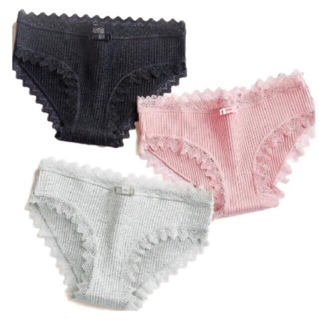 Quần lót cotton tăm phối nơ