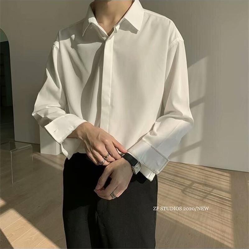 Áo Sơ Mi Nam Tay Dài Thời Trang Hàn Quốc Size M-2Xl
