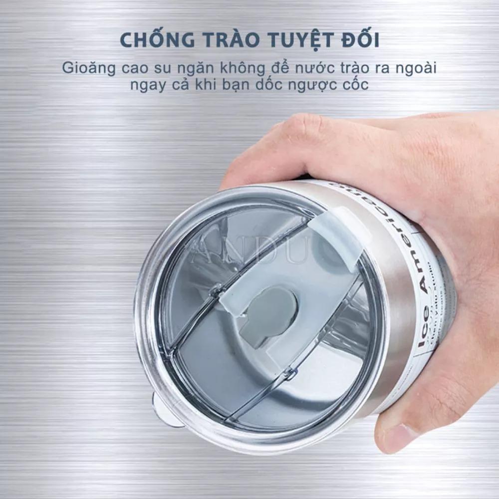Ly Giữ Nhiệt Americano 600ml Inox 304 Kèm Ống Hút