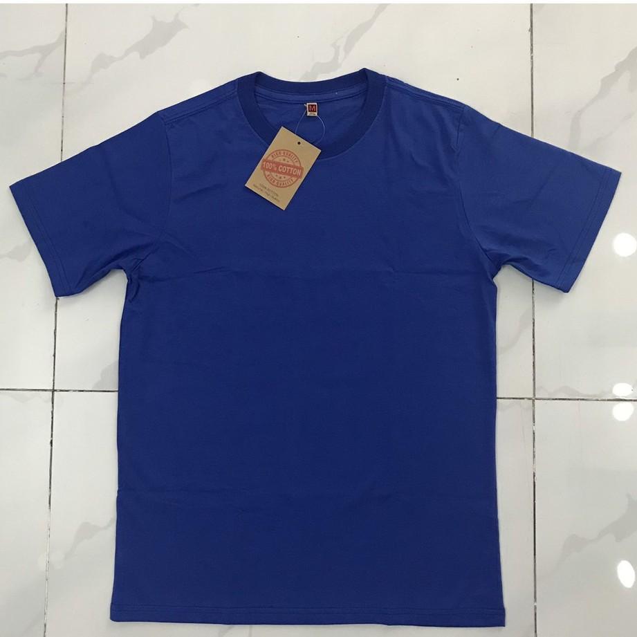 Áo thun nam, áo thun nữ 100% cotton 2 chiều cao cấp - Màu xanh bích