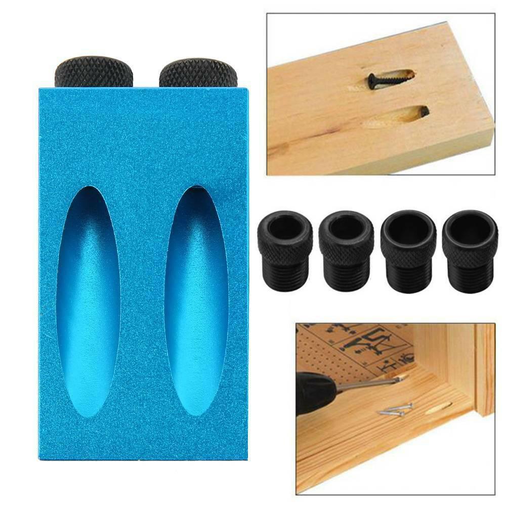 34Pcs Woodworking Pocket Hole Jig Drill Guide Set Hole Puncher Locator Bit Tools