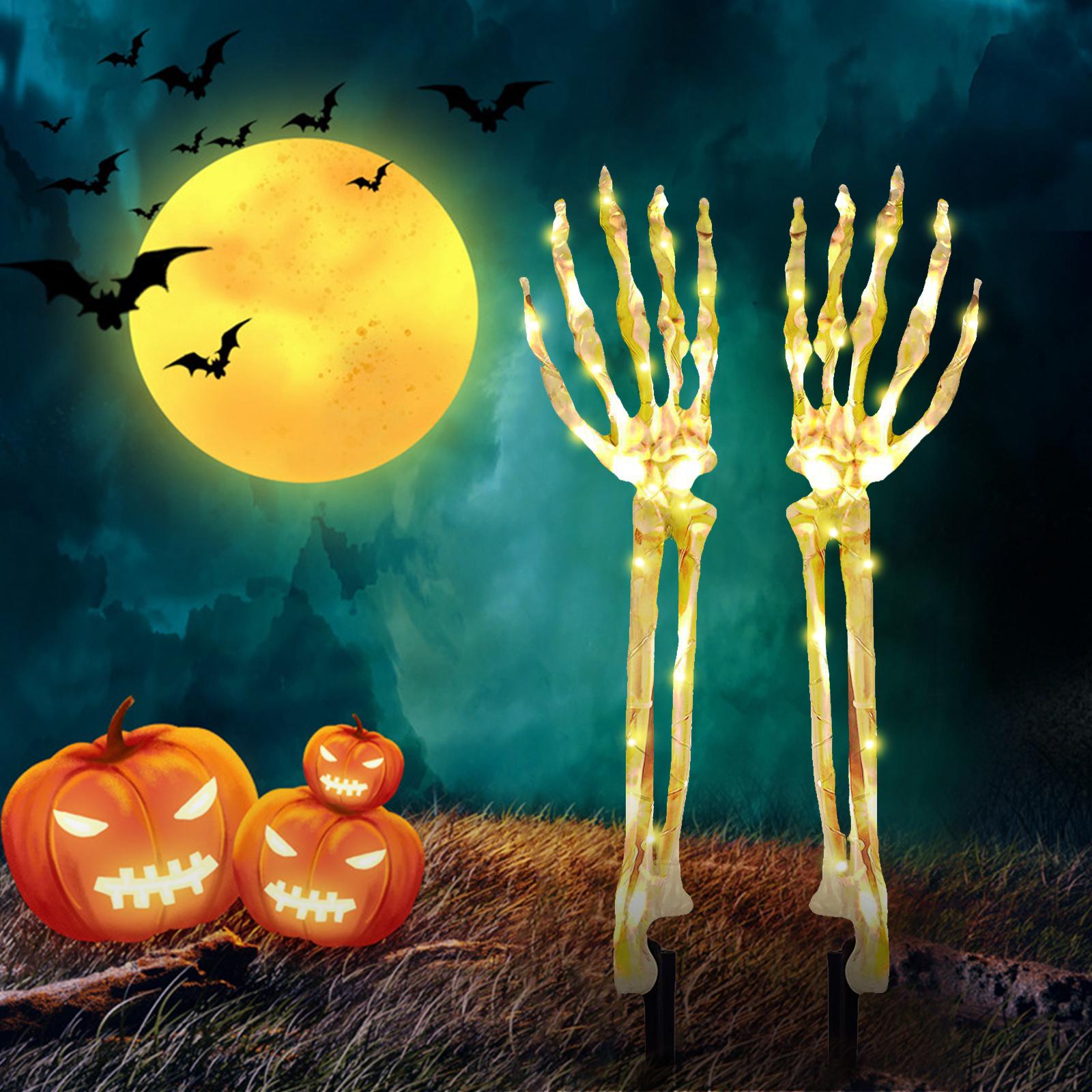 Mô Hình Tay Bộ Xương Có Đèn Phát Sáng Trang Trí Halloween