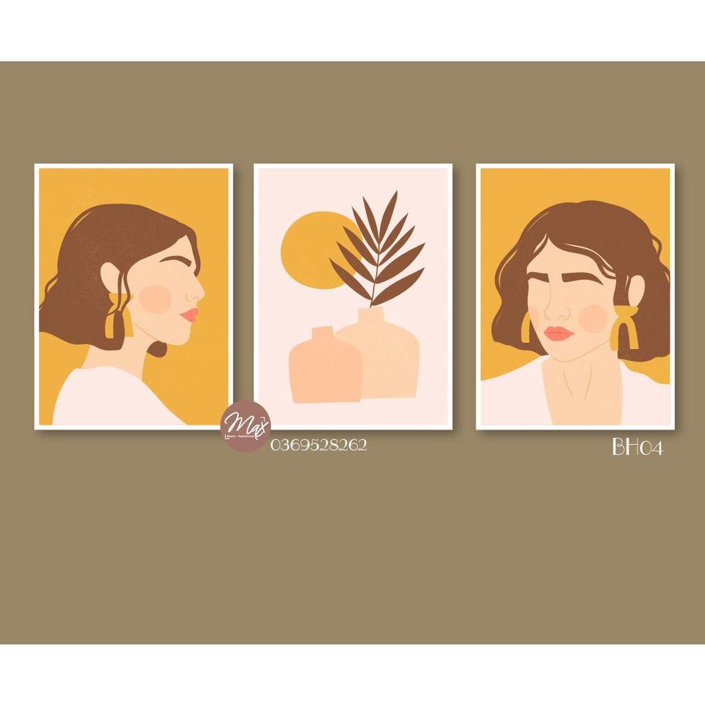 Set tranh cô gái phong cách boho