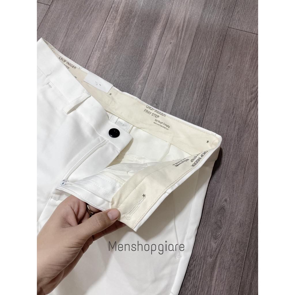 Quần Dài Nam Kaki Âu Màu Trắng Tinh hình thật