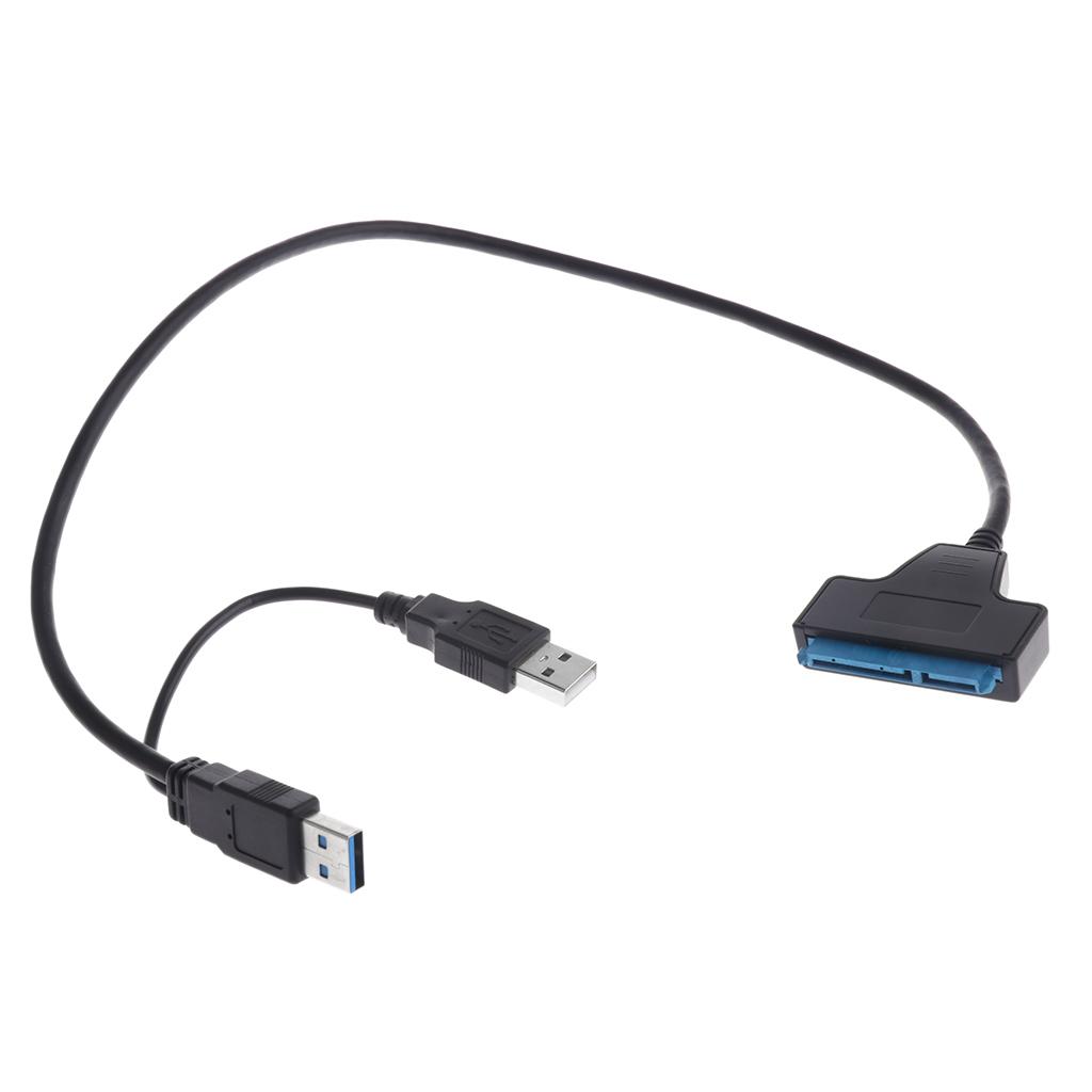 USB 3.0 to SATA 22Pin Adapter Y-Cable with USB Power Cable for 2.5" HDD SSD