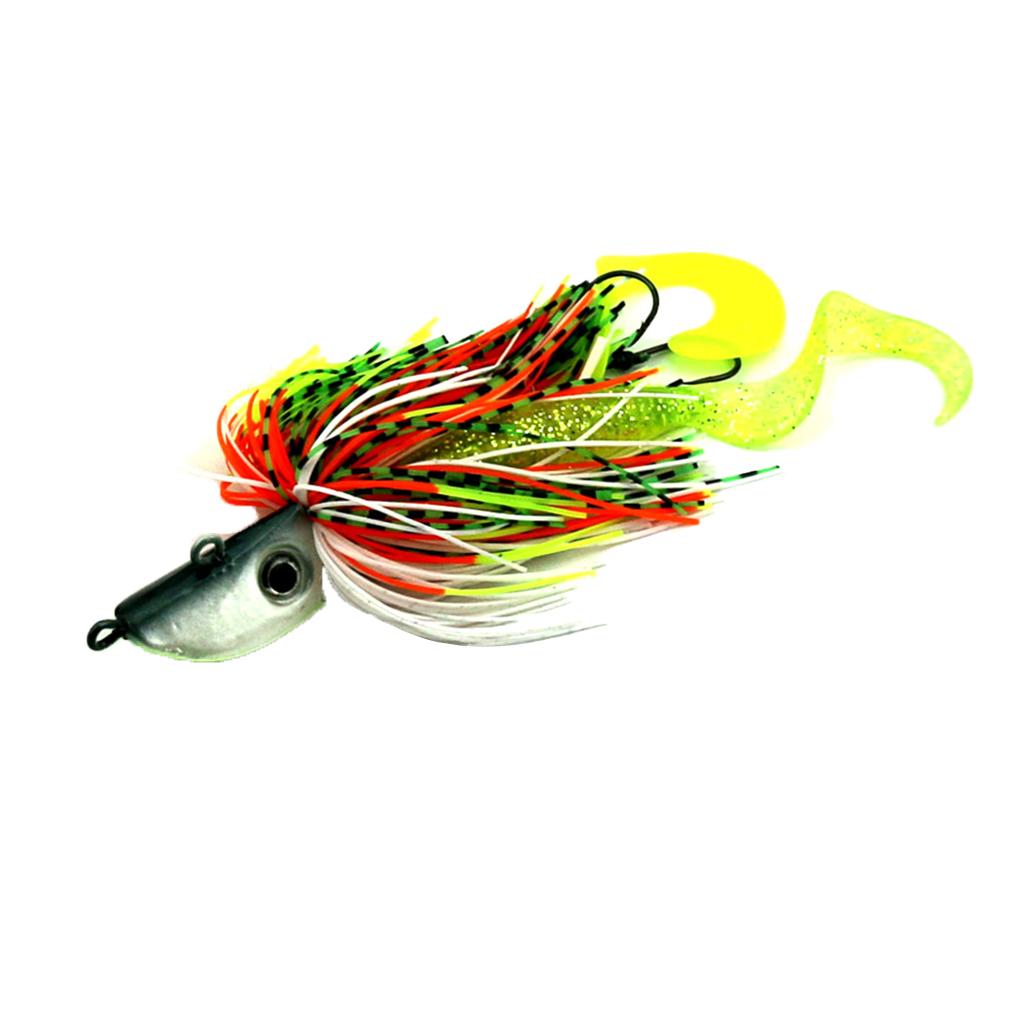 Metal Fishing Lure Jig Head Hard Bait Sea Fishing Silicone Tassle Lures