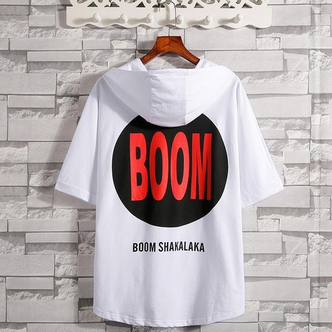 Áo thun ngắn tay có mũ cotton thoáng mát