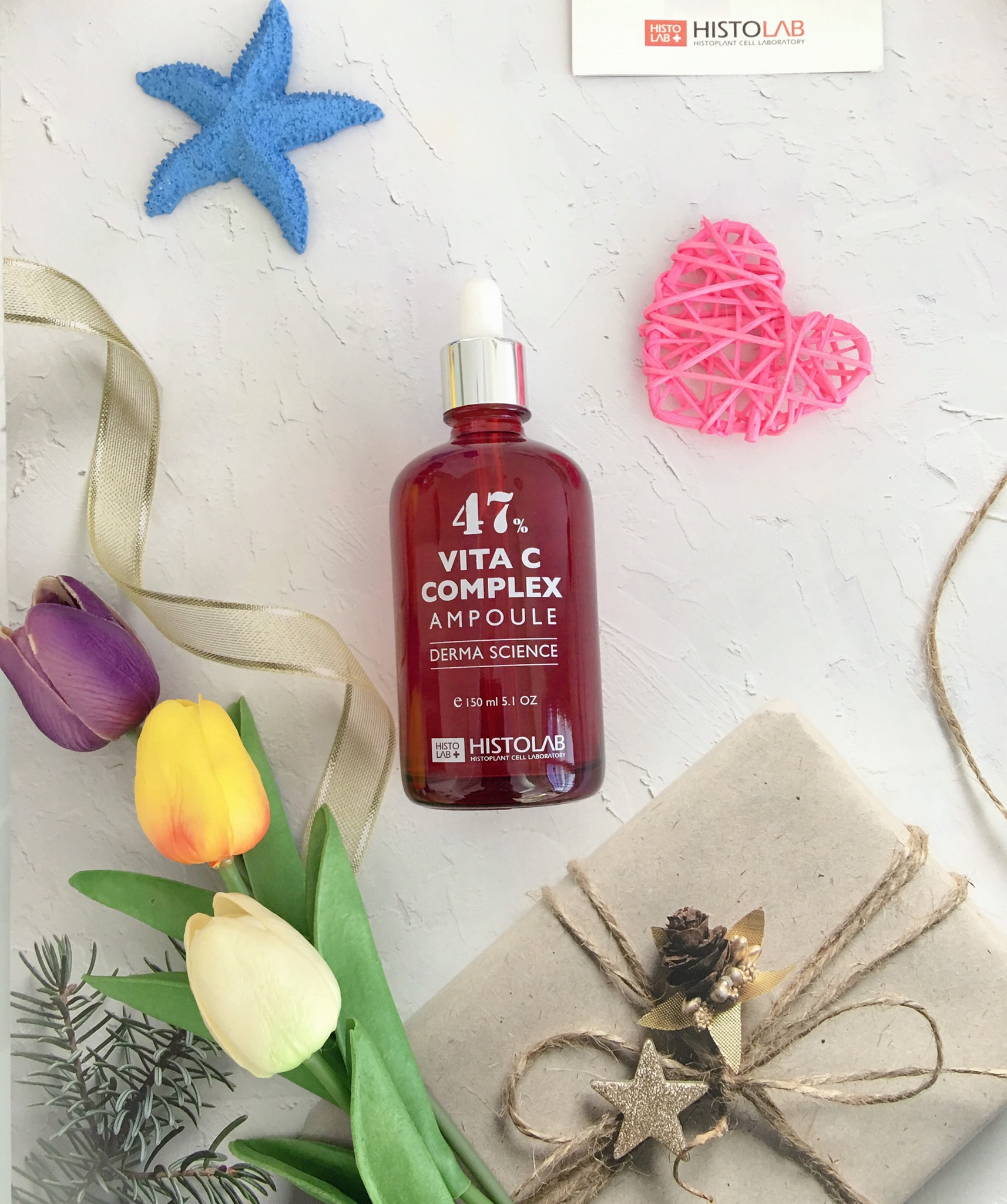 TINH CHẤT DƯỠNG TRẮNG, MỜ THÂM, SE LỖ CHÂN LÔNG HISTOLAB 47% VITA C COMPLEX AMPOULE DERMA SCIENCE 50ML