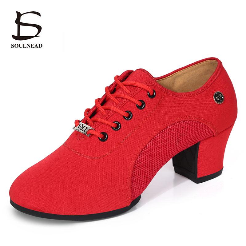 Giày khiêu vũ Latin Người phụ nữ Salsa Ballroom Shoes Giày nữ tập luyện giày nhảy múa giữa các quý cô nữ hiện đại Sneakers Color: Black suede sole Shoe Size: 7