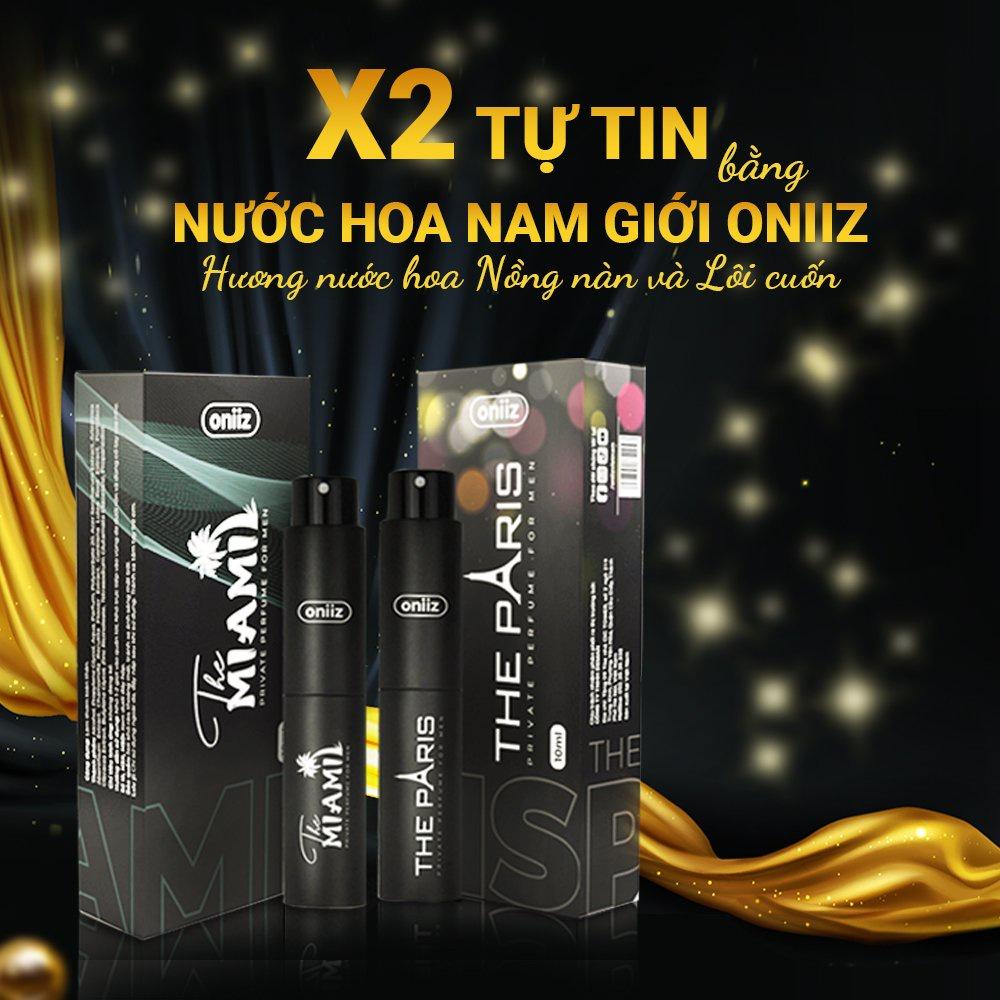 Oniiz Scent - Nước hoa nam giới THE MIAMI thiên đường rực rỡ - Lưu hương toàn thân, thơm cực lâu - Chai xịt 10ml