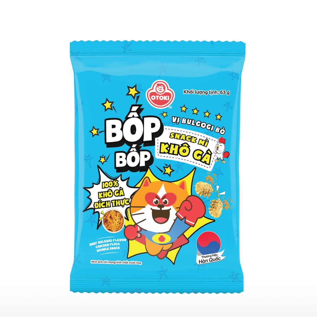 Snack Mì Khô Gà Bốp Bốp vị bulgogi bò Ottogi 63g