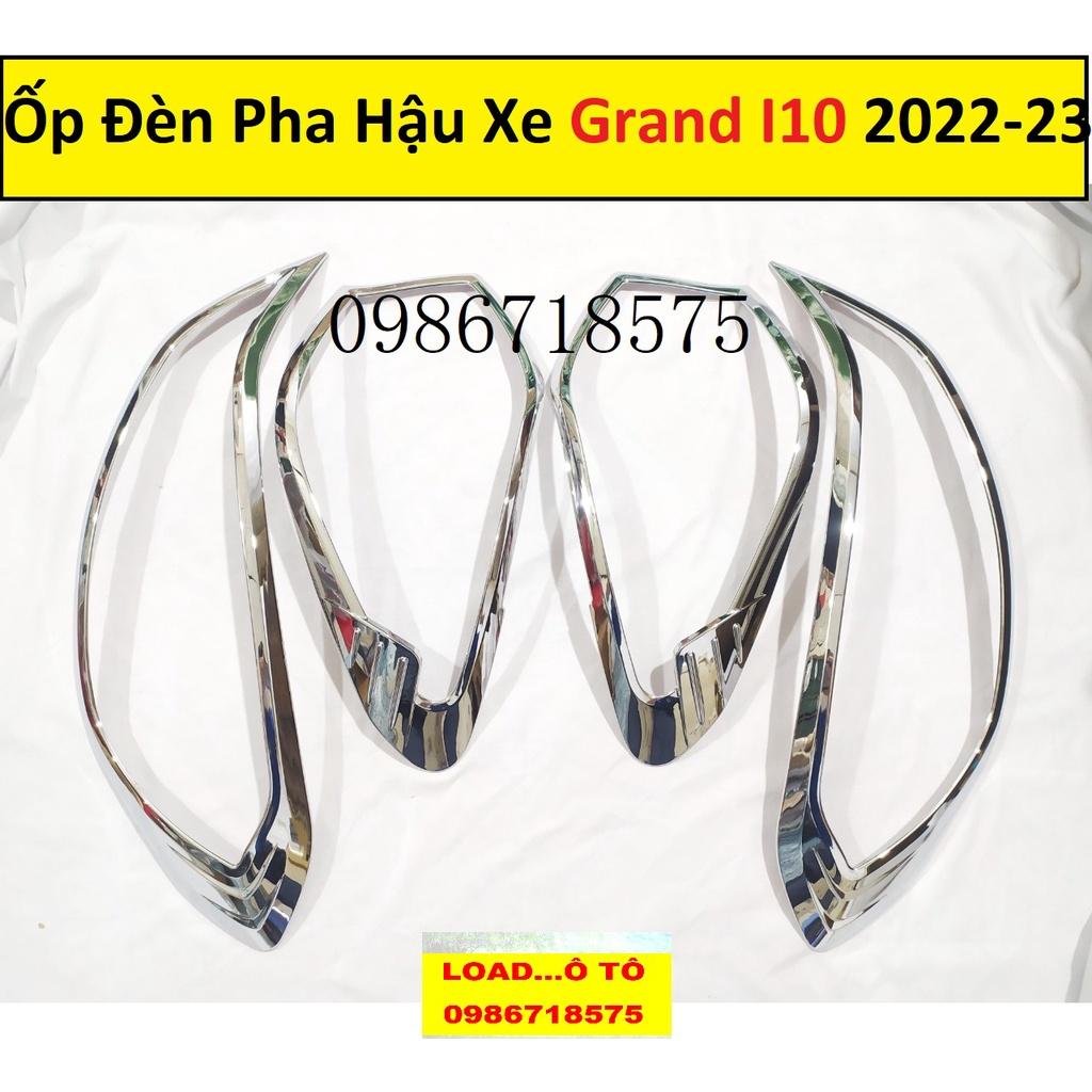 Bộ Ốp Viền Đèn Pha Hậu Xe Huyndai I10 2022-2023 Mẫu Nhựa ABS Mạ Crom Sáng Bóng