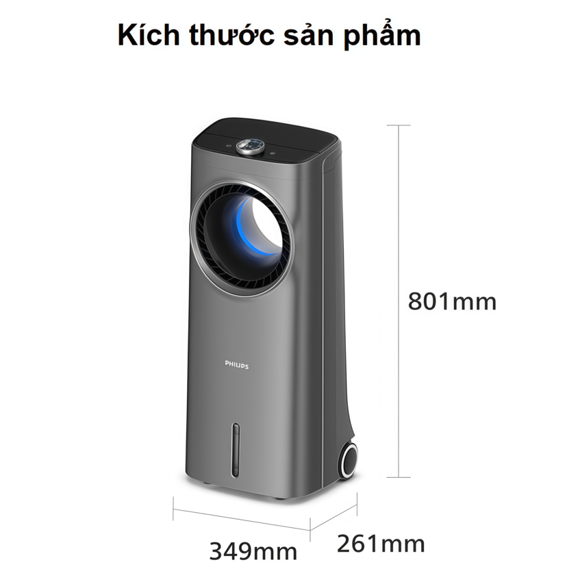 HÀNG CHÍNH HÃNG - Quạt không cánh làm mát, phun sương tạo ẩm. Kiêm lọc không khí ion âm và khử khuẩn UV, Serial 4000. Thương hiệu Hà Lan cao cấp Philips - ACR4246X