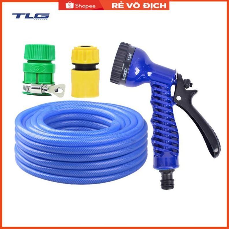 Bộ dây vòi xịt tưới cây, rửa xe 20M (cút nhựa nối nhựa xanh) 206843