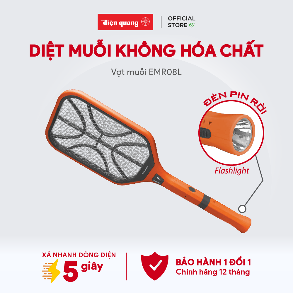 Bộ vợt muỗi đa năng Điện Quang ĐQ EMR08L OBL