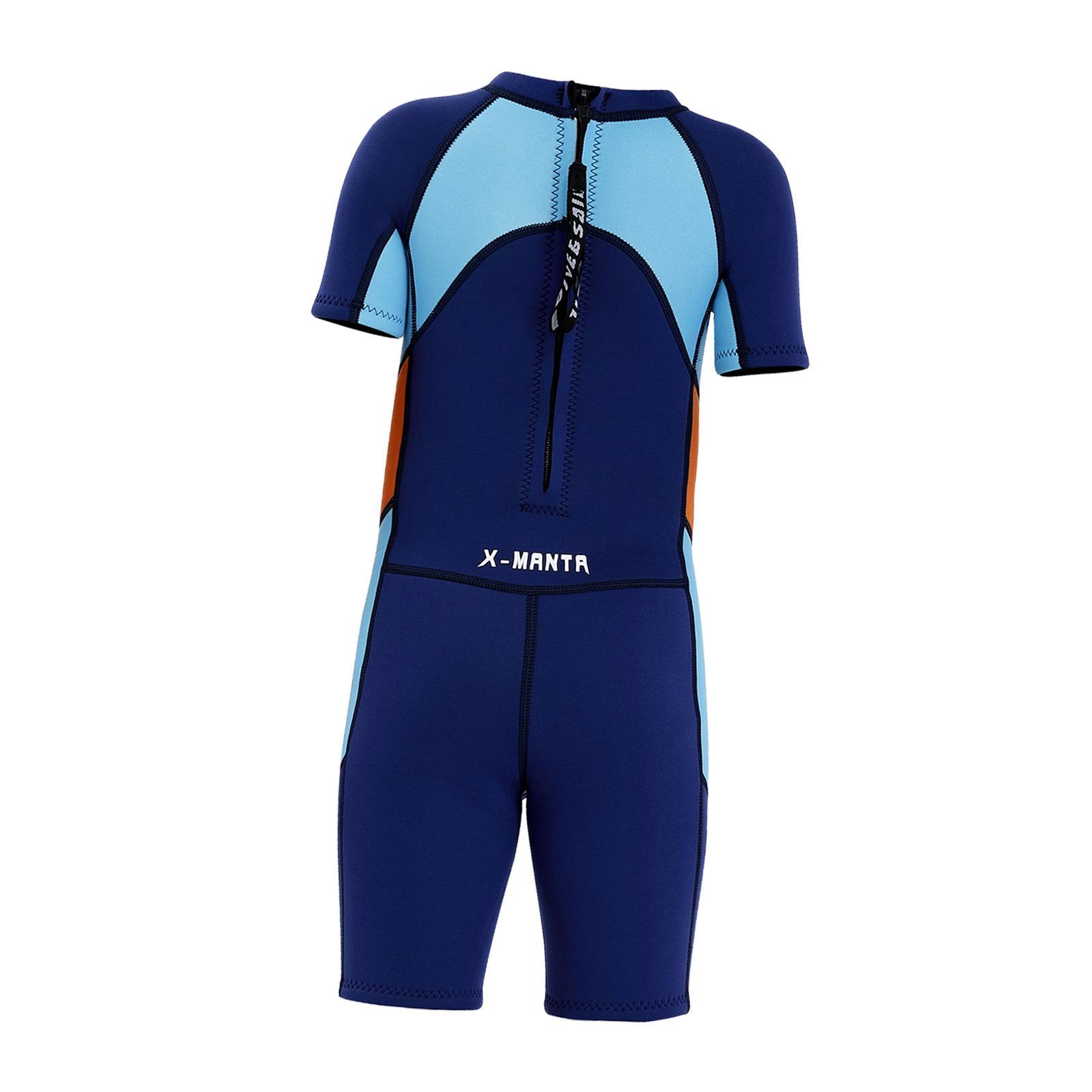 Boys Childrens Full Length Wetsuit 2.5mm Short Sleeve Swimsuit Swimming S