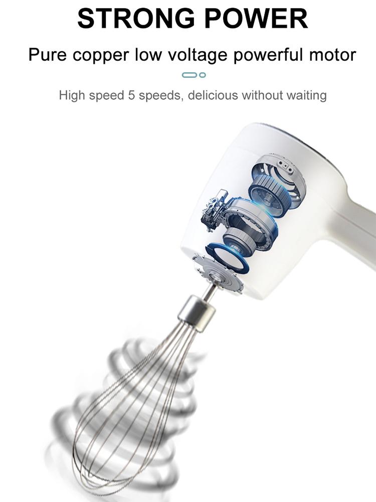 YAJIAO 5 Tốc Độ Không Dây Di Động Điện Tay Đánh Trứng Be Nướng Nhà Cầm Tay Nhỏ Tự Động Mini Kem Cối Xay