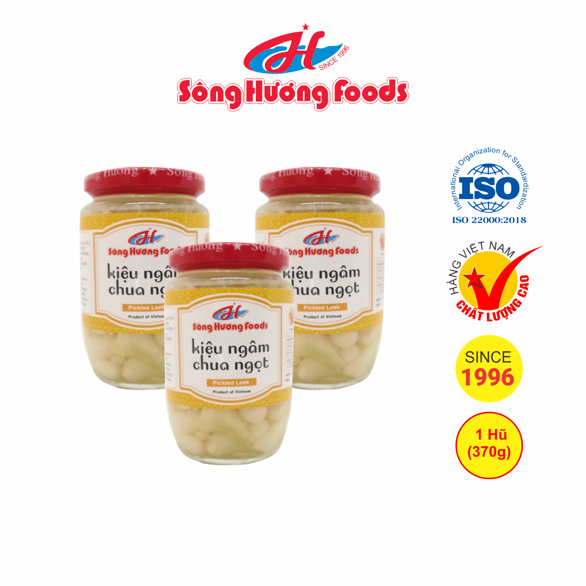 3 Hũ Củ Kiệu Ngâm Chua Ngọt Sông Hương Foods Hũ 370g