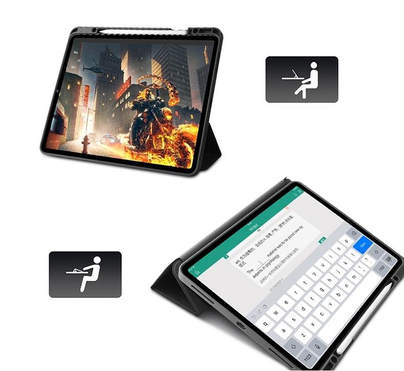 Bao da chính hãng Mutural cao cấp cho iPad Pro 12.9 2020 có khay đựng bút - Đen