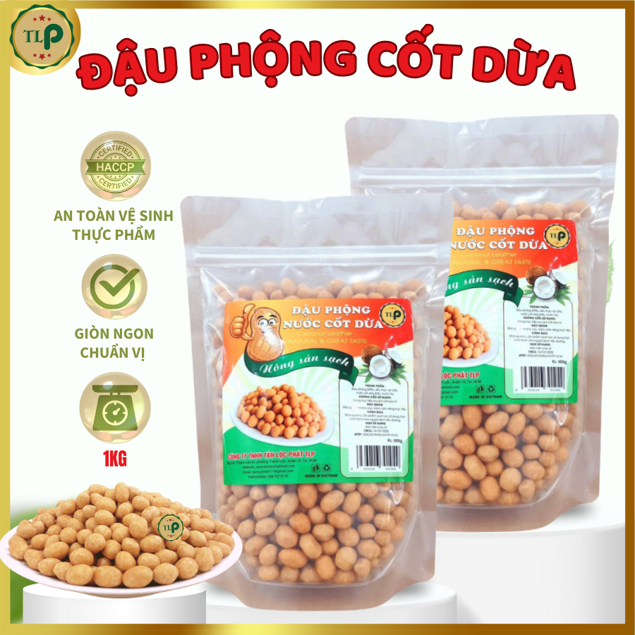 Hình ảnh ĐẬU PHỘNG CỐT DỪA TÂN LỘC PHÁT COMBO 1KG - MỖI BỊCH 500G [ MẪU MỚI ]