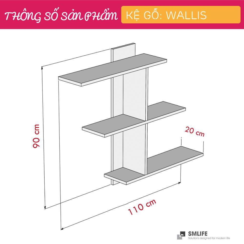 Kệ trang trí kệ để sách gia đình SMLIFE Wallis