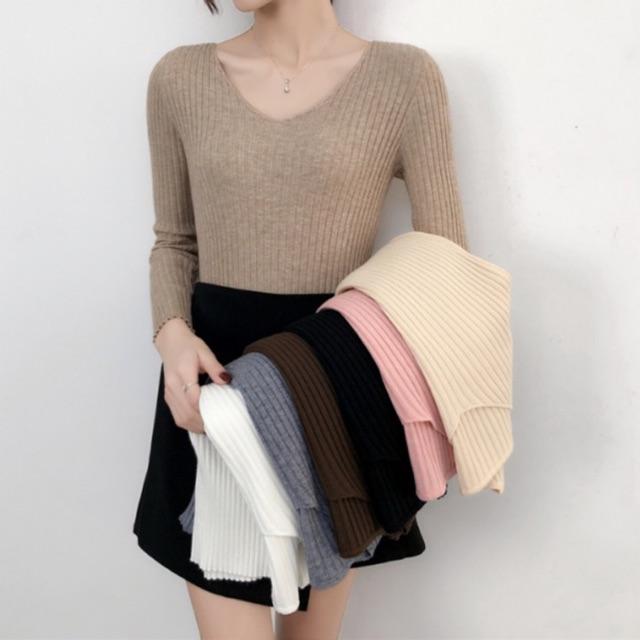 Áo Len Lông Cừu Cổ Tim-Loại 1