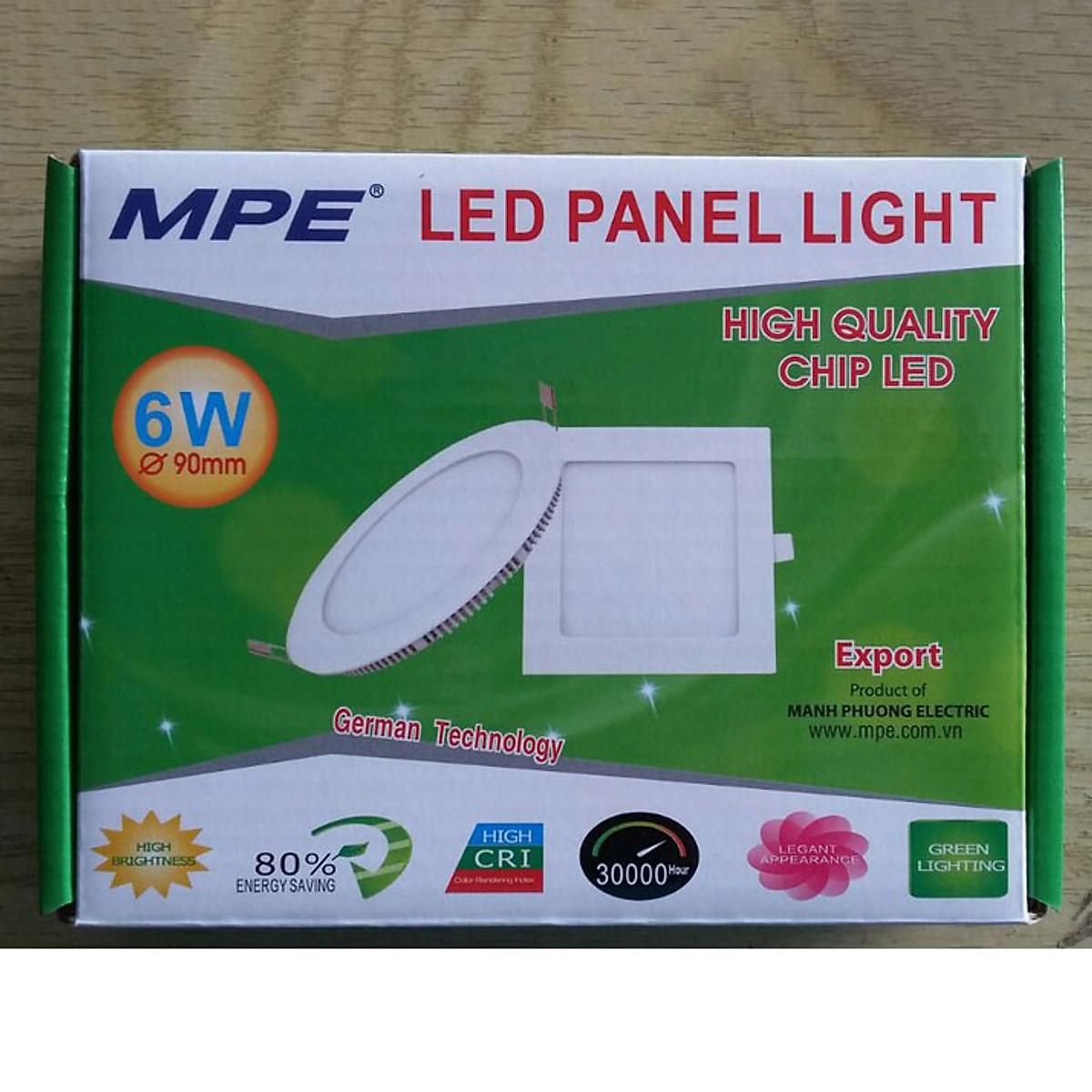Đèn Led Panel âm trần Tròn 9W - thương hiệu MPE - 3 chế độ