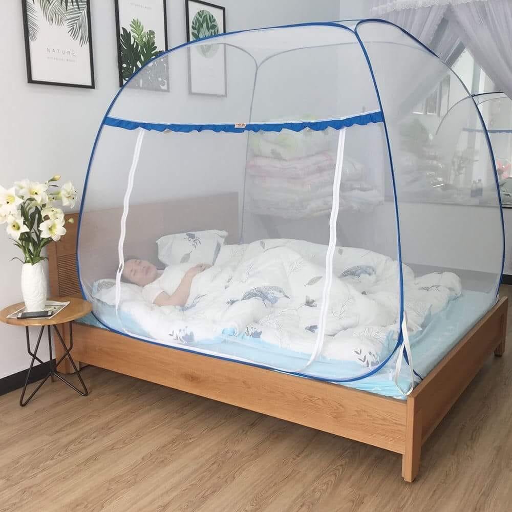 Màn chụp cao cấp Mộc Miên đỉnh rộng - Mẫu Không Hoạ Tiết - Kích thước 1,8mx2m