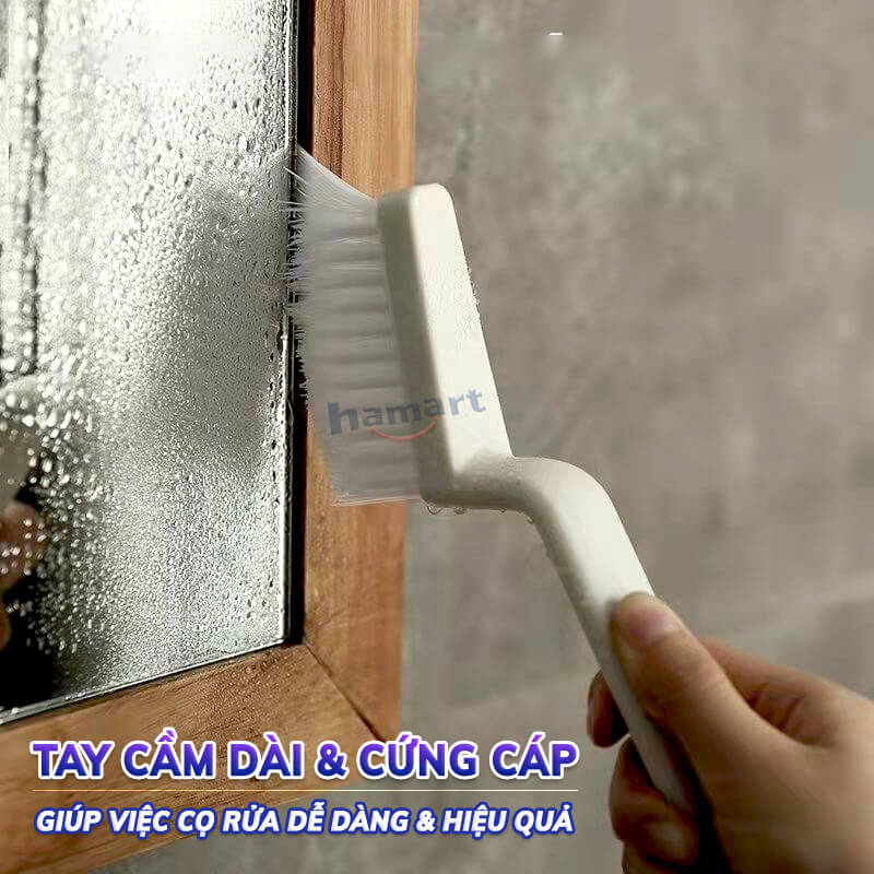 Bàn Chải Vệ Sinh Khe Hở Chữ V Đa Năng Hamart Chà Viền Bếp Cọ Rửa Kẽ Bồn Cầu Cửa Sổ Mép Tường Nhà Tắm