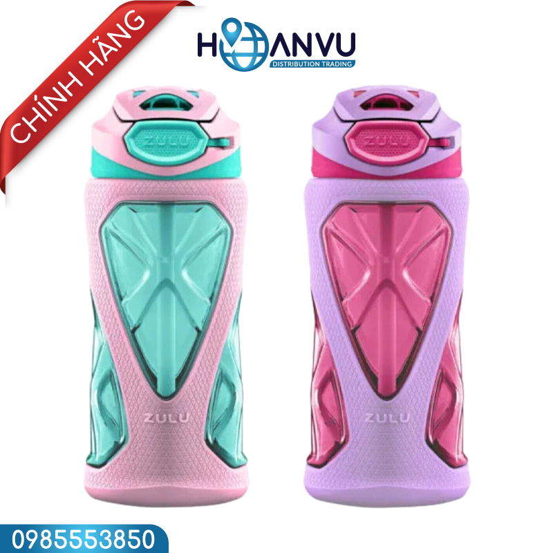 Bình Giữ Nhiệt *Thân Nhựa* Zulu Torque Tritan Water Bottle *Hồng/Xanh Ngọc*