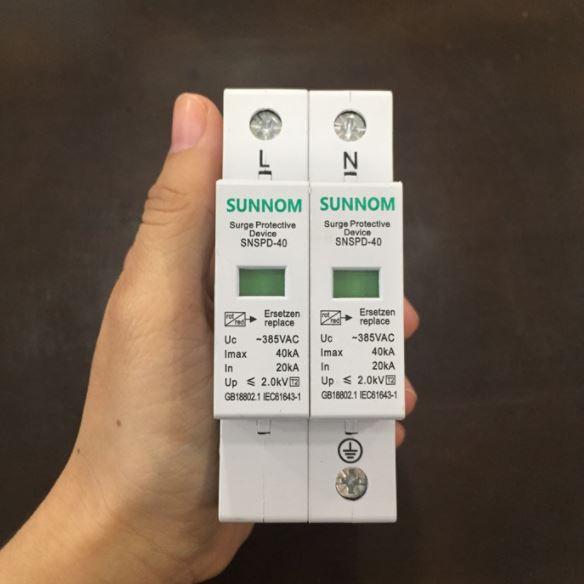 Chống sét 2P 385VAC SUNNOM SNSPD-20 Imax 20kA, In 10kA