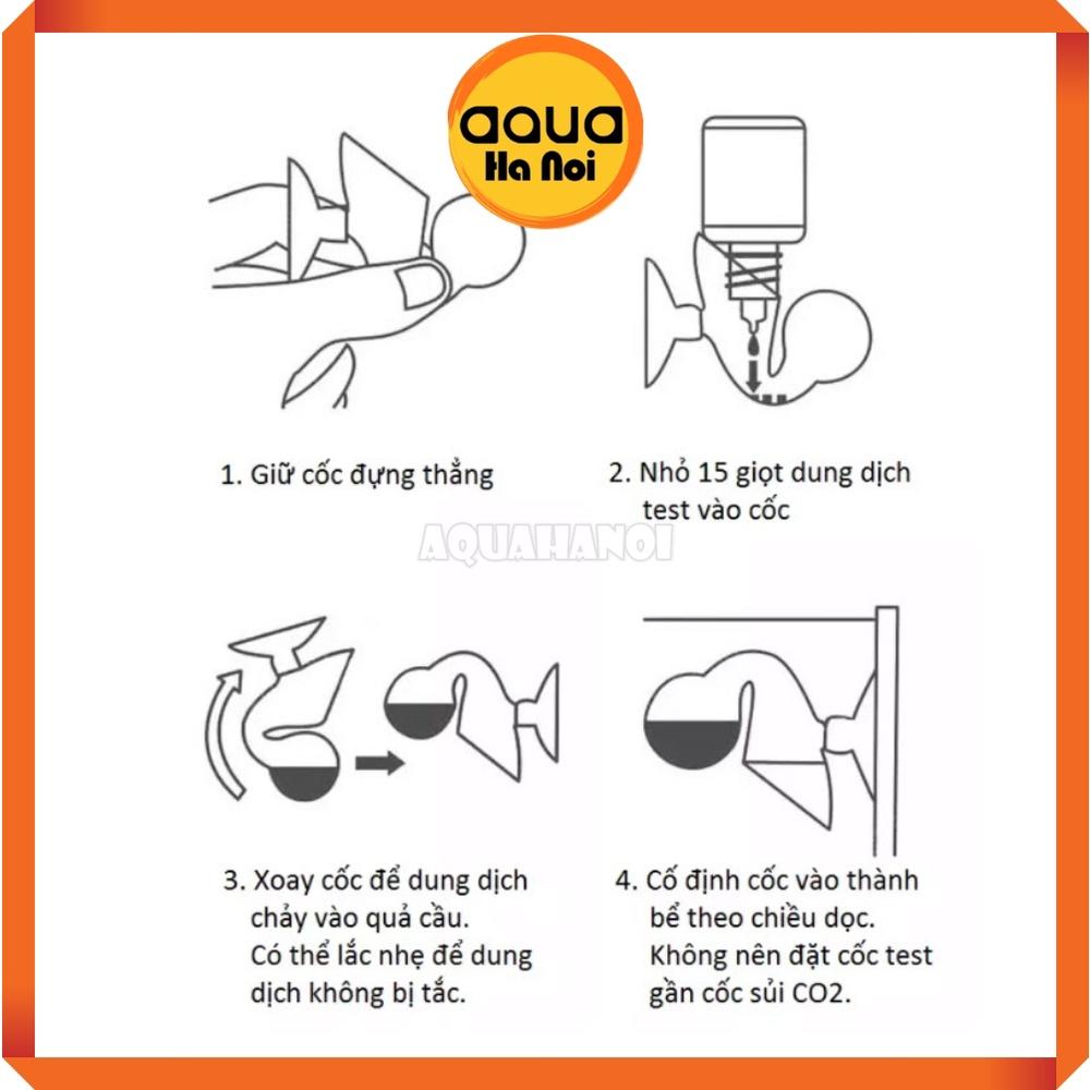 Bộ test nồng độ CO2 chai dung dịch 15 ml và cóng thủy tinh - Kiểm tra nồng độ CO2 trong nước cho hồ thủy sinh