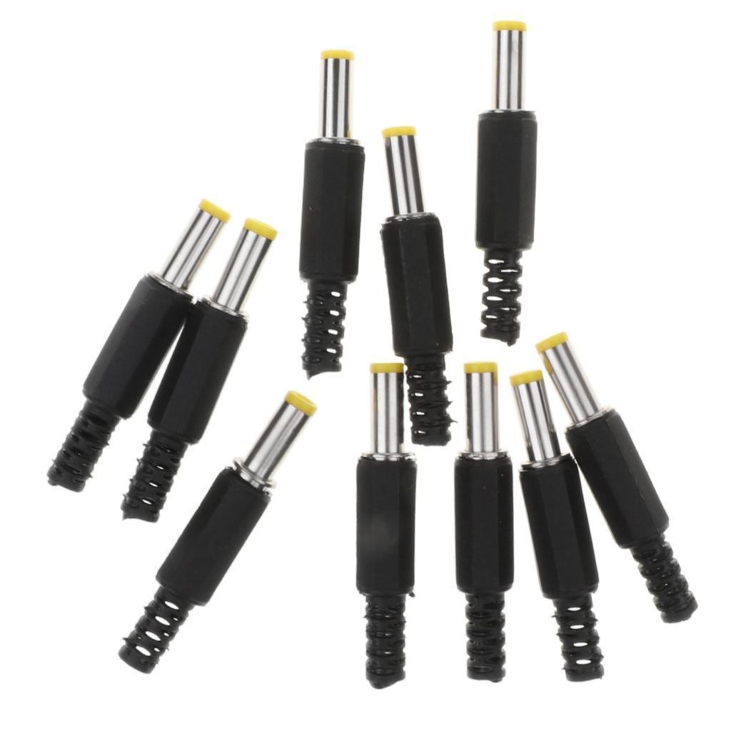 10Piece 5.5x2.5mm DC 5525 Power Male Plug  Connector Adapter Black
