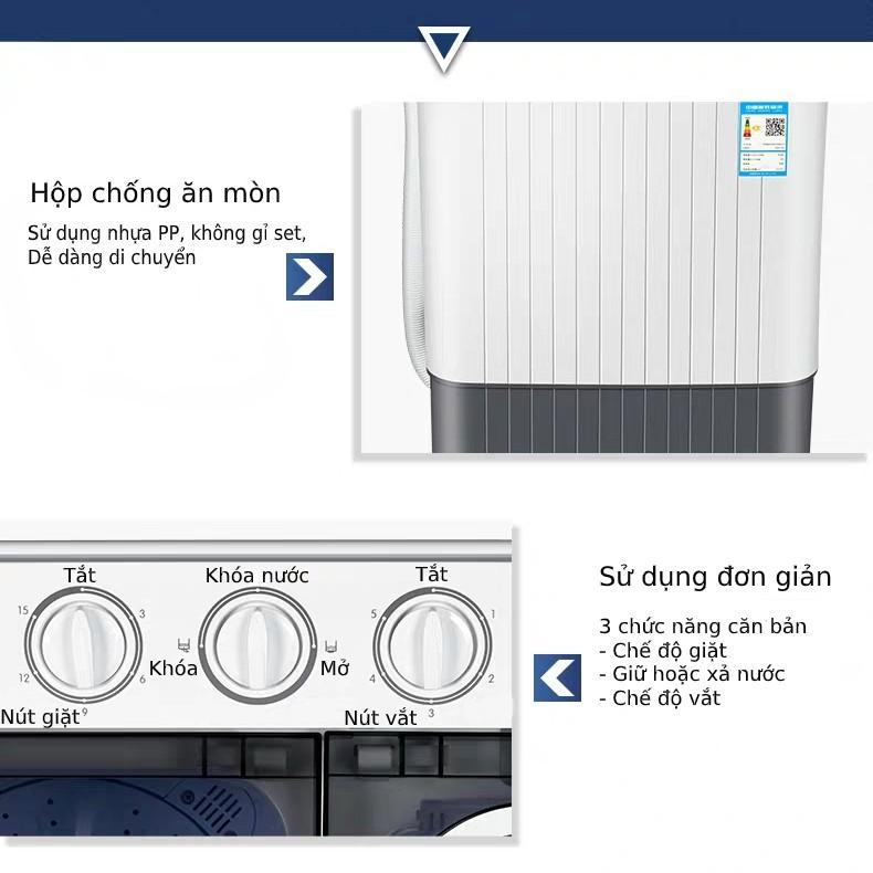 Máy giặt Mini 2 lồng chuyên giặt đồ cho trẻ sơ sinh và trẻ nhỏ 6kg