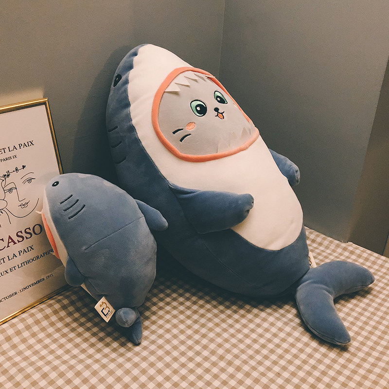 Gấu bông cá mập mặt mèo – Size từ 45 đến 110 cm  – Quà tặng thú nhồi bông baby shark siêu dễ thương – Gối ôm cho bé ngủ ngon