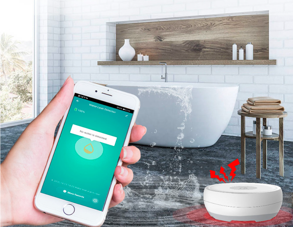 Cảm Biến Báo Động Rò Rỉ Nước Tràn Zigbee Tuya ZHS01