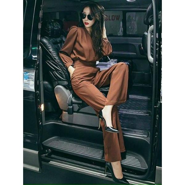 JUMPSUIT QUẦN DÀI NÂU SANG TRỌNG